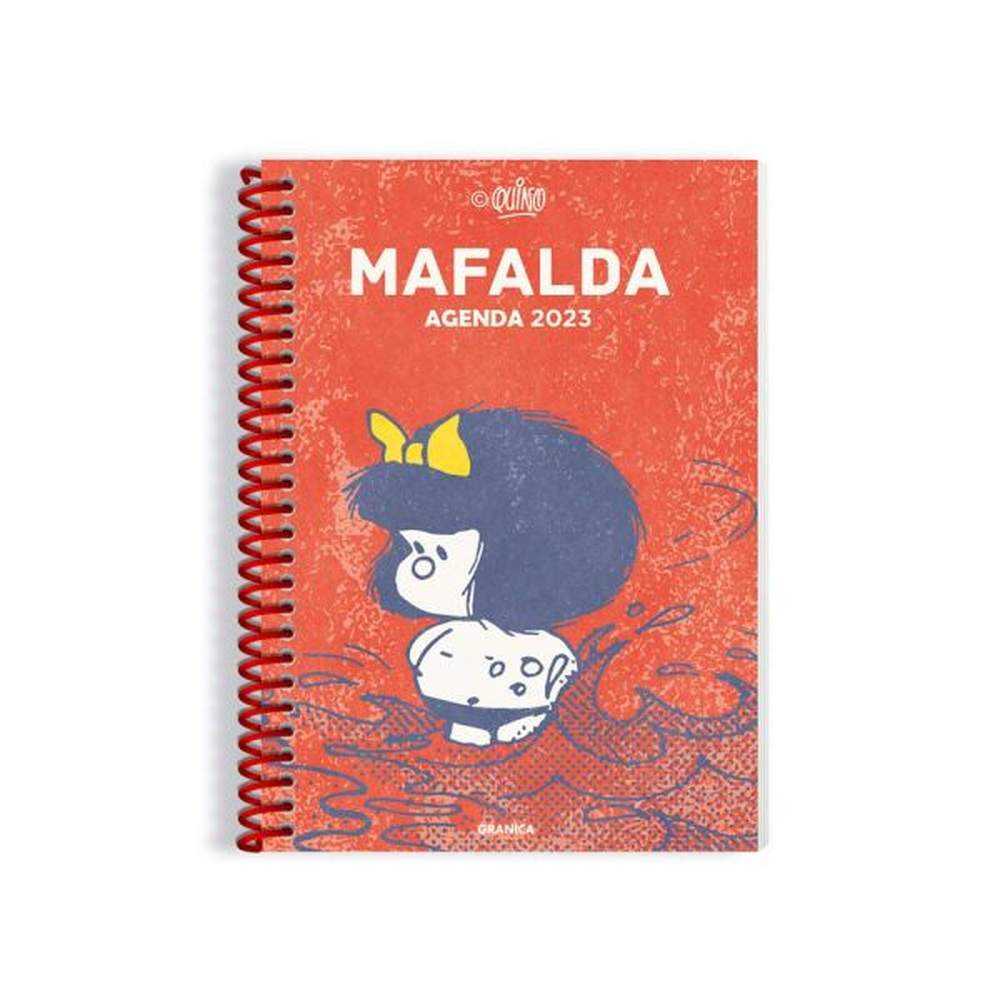 Libro Mafalda 2023 anillada modulos rojo de Quino - Granica